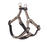 Ferplast Arnés para Perros Daytona Deluxe, Arnés para Perros de Nylon de Tamaño Mediano, Acolchado, Ajustable, Reflectante. Marrón-Negro