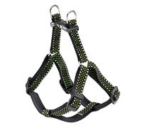 Ferplast Arnés para Perros Daytona Deluxe, Arnés para Perros de Nylon de Tamaño Pequeño, Acolchado, Ajustable, Reflectante. Negro-Verde