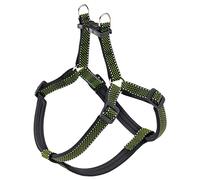 Ferplast Arnés para Perros Daytona Deluxe, Arnés para Perros de Nylon Talla Mediana/Grande, Acolchado, Ajustable, Reflectante. Negro-Verde