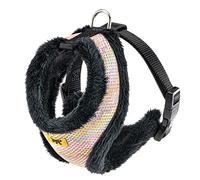 Ferplast Arnés para Perros Gatos Nikita Fur S, Transpirable, Piel Ecológica Suave, Cintura Ajustable, Multicolor