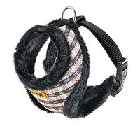Ferplast Arnés para Perros Gatos Nikita Fur S, Transpirable, Piel Ecológica Suave, Cintura Ajustable, Tartán