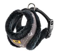 Ferplast Arnés para Perros Gatos Nikita Fur XS, Transpirable, Piel Ecológica Suave, Cintura Ajustable, Taupe