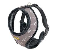 Ferplast Arnés para Perros Nikita Fur XL, Transpirable, Piel Ecológica Suave, Circunferencia Ajustable, Taupe