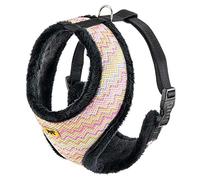 Ferplast Arnés para Perros Nikita Fur XL, Transpirable, Piel Ecológica Suave, Circunferencia Ajustable, Multicolor