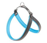 Ferplast Arnés Perro GrandeAGILA Fluo 8 Arnés para Perros de Suave Acolchado, Sistema de Desenganche Rápido, Pecho 69-77 cm. Azul