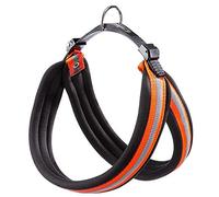 Ferplast Arnés Perro GrandeAGILA Reflex 9 Arnés para Perros de Suave Acolchado, Sistema de Desenganche Rápido, Pecho 77-85 cm. Naranja