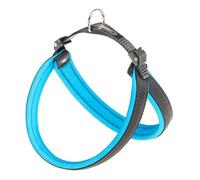 Ferplast Arnés Perro Mediano AGILA Fluo 5 Arnés para Perros de Suave Acolchado, Sistema de Desenganche Rápido, Pecho 50-58 cm. Azul