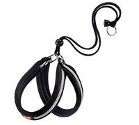 Ferplast Arnés Perro Mediano AGILA Reflex 1 Arnés para Perros de Suave Acolchado, Sistema de Cierre con Cordón, Pecho 26-38 cm. Negro