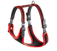 Ferplast Arnés Perro Mediano ERGOCOMFORT Medium, Arnés para Perros Ajustable, Cómodo, Acolchado, Doble Cierre de Microajuste, Liberación Rápida, Rojo