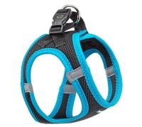 Ferplast Arnés Perro Pequeños Kaori XS, Arnés Gato Transpirable, Acolchado y Ajustable, Fácil de Llevar, Bordes Reflectantes, Pecho 32-36 cm. Azul