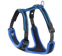 Ferplast Arnés Perros Grande ERGOCOMFORT Extra Large, Arnés para Perros Ajustable, Cómodo, Acolchado, Doble Cierre de Microajuste, Liberación Rápida, Azul
