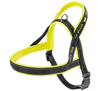 Ferplast Arnés Sport Dog, Arnes Perro Grande, Arnes Tipo Sueco, Suave Acolchado, Costuras Reflectantes, Cierre de Clip, Ajustable, Etiqueta para el Nombre del Perro, Amarillo