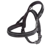 Ferplast Arnés Sport Dog, Arnes Perro pequeño, Arnes Tipo Sueco, Suave Acolchado, Costuras Reflectantes, Cierre de Clip, Ajustable, Etiqueta para el Nombre del Perro, Gris
