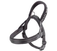 Ferplast Arnés Sport Dog, Arnes Perro pequeño, Arnes Tipo Sueco, Suave Acolchado, Costuras Reflectantes, Cierre de Clip, Ajustable, Etiqueta para el Nombre del Perro, Gris