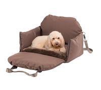 Ferplast Bolsa Transportín Perro con Bandolera y Asas, Cojín Reversible, Fijación al Asiento y Mosquetón Magnético, 52 × 46 x h 35 cm, Cruiser Bolsa para Perros y Transportin Perro Coche, Marrón