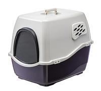 Ferplast Arenero Gatos Cubierto Maxi Bill, Arenero para Gatos Grandes, Caja de Arena para Gatos, Bandeja Sanitaria Gatos, con 2 Filtros Antiolor, 57 x 45 x h 48 cm, Puerta Oscurecida y Asa