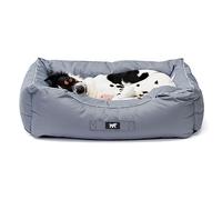 Ferplast Cama para Perro Cojín para Perros Grande Tejido Resistente a los arañazos Lavable a máquina a 30 °C Colchón Impermeable para Perros 78 x 56 x 22 cm. Gris