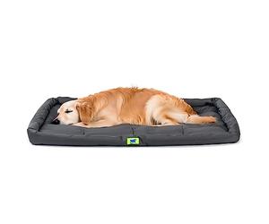 Ferplast Cama para Perro Cojín para Perros Grande Tejido Resistente a los arañazos Lavable a máquina a 30 °C Colchón Impermeable para Perros 107 x 66 x 5 cm. Negro