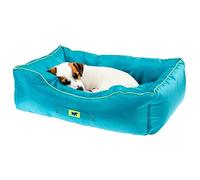Ferplast Cama para Perro Cojín para Perros Medio Tejido Resistente a los arañazos Lavable a máquina a 30 °C Colchón Impermeable para Perros 66 x 50 x 20 cm. Azul