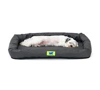 Ferplast Cama para Perro Cojín para Perros Pequeño Tejido Resistente a los arañazos Lavable a máquina a 30 °C Colchón Impermeable para Perros 61 x 46 x 5 cm. Negro