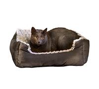 Ferplast Cama para Perro Cojín para Perros PequeñoCama para Gato Cojín para Gato Suave y CómodoColchón Perro y Gato Lavable 91 x 72 x h 19 cm. Gris