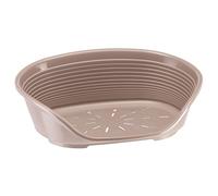 Ferplast Cama para Perros Cama Gato y Perro Pequeño, 100% plástico Reciclado, Lavable Transpirable y Antideslizante - Siesta Deluxe, 61,5 x 45 x h 21,5 cm, S, Taupe