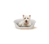 Ferplast Cama para Perros Cama Gato y Perro Pequeño, 100% plástico Reciclado, Lavable Transpirable y Antideslizante - Siesta Deluxe, 61,5 x 45 x h 21,5 cm, S, Blanco