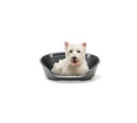 Ferplast Cama para Perros Cama Gato y Perro Pequeño, 100% plástico Reciclado, Lavable Transpirable y Antideslizante - Siesta Deluxe, 61,5 x 45 x h 21,5 cm, S, Negro
