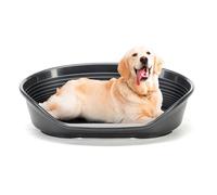 Ferplast Cama para Perros Cama Perro Extra Grande, 100% plástico Reciclado, Lavable Transpirable y Antideslizante - Siesta Deluxe, 111 x 80,5 x h 33,5 cm, XXL, Negro