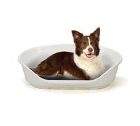 Ferplast Cama para Perros Cama Perro Grande, 100% plástico Reciclado, Lavable Transpirable y Antideslizante - Siesta Deluxe, 93,5 x 68 x h 28,5 cm, XL, Blanco