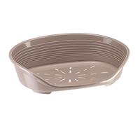 Ferplast Cama para Perros Cama Perro Mediano, 100% plástico Reciclado, Lavable Transpirable y Antideslizante - Siesta Deluxe, 70,5 x 52 x 23,5 cm, M, Taupe