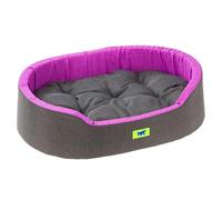 Ferplast Cama para Perros Dandy - Cojín Extraíble y Lavable, Funda de Algodón con Acolchado Suave, Ideal también como Caseta para Gatos, 55 x 41 x 15 cm, Morado