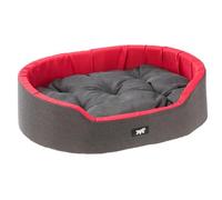 Ferplast Cama para Perros Dandy - Cojín Extraíble y Lavable, Funda de Algodón con Acolchado Suave, Ideal también como Caseta para Gatos, 55 x 41 x 15 cm, Rojo