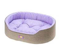 Ferplast Cama para Perros Dandy - Cojín Extraíble y Lavable, Funda de Algodón con Acolchado Suave, Ideal también como Caseta para Gatos, 65 x 46 x h 17 cm, Lila