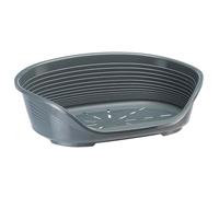 FERPLAST - Cama para perros y gatos - Cama para perros extra pequeña - 100% plástico reciclado - Cesta para perros - transpirable y antideslizante - Siesta Deluxe, 43 x 28 x h 17.5 CM, GRIS
