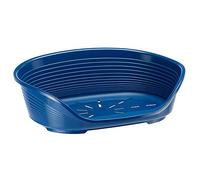 FERPLAST - Cama para perros y gatos - Cama para perros mediana - 100% plástico reciclado - Cesta para perros - transpirable y antideslizante - Siesta Deluxe, 74 x 48 x h 25 CM, AZUL