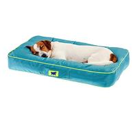 FERPLAST - Cama para Perros y Gatos - Perrera ortopédica Mediana- Colchoneta para Perros - Perrera para Gatos - Impermeable y a Prueba de arañazos - Polo, 80 x 50 x h 8 CM, Azul