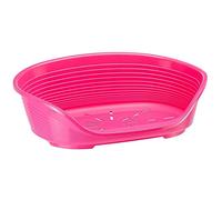 Ferplast Cama para Perros Cama Perro Mediano, 100% plástico Reciclado, Lavable Transpirable y Antideslizante - Siesta Deluxe, 70,5 x 52 x 23,5 cm, M, Rosa