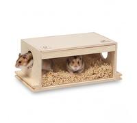 FERPLAST Casa de Madera para Hámster, Ratones, Arena para Hámster, Jaula para Hámster
