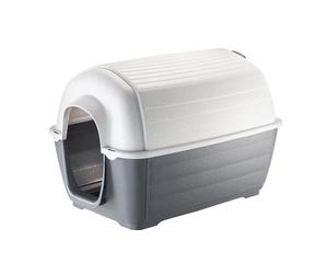 Ferplast Caseta de Exterior para Perros Kenny 01, Resina termoplástica Resistente a los Golpes y a los Rayos UV, Sistema de Drenaje de líquidos, Rejilla de ventilación, 50 x 78 x h 50 cm