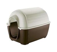 Ferplast Caseta de Exterior para Perros Kenny 07, Resina termoplástica Resistente a los Golpes y a los Rayos UV, Sistema de Drenaje de líquidos, Rejilla de ventilación, 80 x 111,6 x h 80 cm