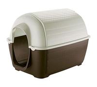 Ferplast Caseta de Exterior para Perros Kenny 07, Resina termoplástica Resistente a los Golpes y a los Rayos UV, Sistema de Drenaje de líquidos, Rejilla de ventilación, 80 x 111,6 x h 80 cm