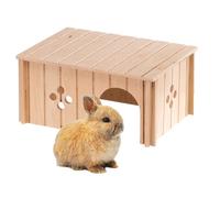 Ferplast Caseta de Madera para Conejos, Cobayas y Hámsteres SIN 4646, Madera Certificada FSC®, Ventana de Ventilación, Montaje sin Herramientas, 33 x 23,6 x H 16 cm, Talla L
