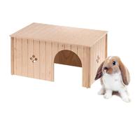 Ferplast Caseta de Madera para Conejos, Cobayas y Hámsteres SIN Maxi, Madera Certificada FSC®, Ventana de Ventilación, Montaje sin Herramientas, 52 x 31 x H 26 cm, Talla XXL