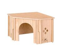 Ferplast Caseta Esquinera de Madera para Conejos, Cobayas y Hámsteres SIN Corner, Madera Certificada FSC®, Ventana de Ventilación, Montaje sin Herramientas, 30,5 x 30,5 x H 20 cm, Talla M