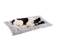 Ferplast Caseta para Perros Cojín para Perros Tamaño Mediano Doble Cara Cálido Felpa y Algodón 91 x 58 x 5 cm. tórtola