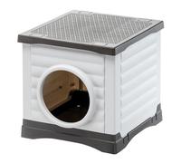 Ferplast - Caseta para Perros y Gatos Exterior - Conejera - Plástico Reciclado Resistente - PETVILLA 50, 38,5 x 43 x h 38,5 cm