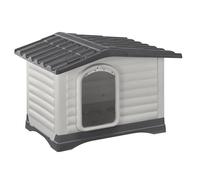 Ferplast Caseta Perros Exterior DOGVILLA 70 SE, Caseta Perro, Casa para Perros, Base Drenante, Base Aislante, Techo Desmontable, Rejilla de Ventilación, Plástico Reciclado, 73 x 59 x h 53 cm