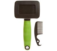 Ferplast Cepillo Carda Gro 5800 para gatos – Pelo medio y largo, Acero inoxidable, Talla S, Verde