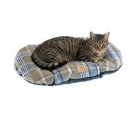 Ferplast Cojín Acolchado Para Perros Y Gatos Scott 55/4, Doble Cara, Escocés, Suave Terciopelo, Lavable, Azul, S